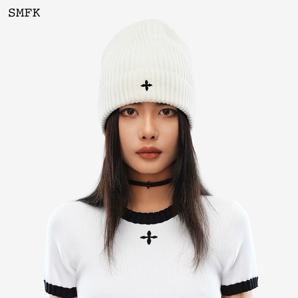 SMFK White Beanie Hat